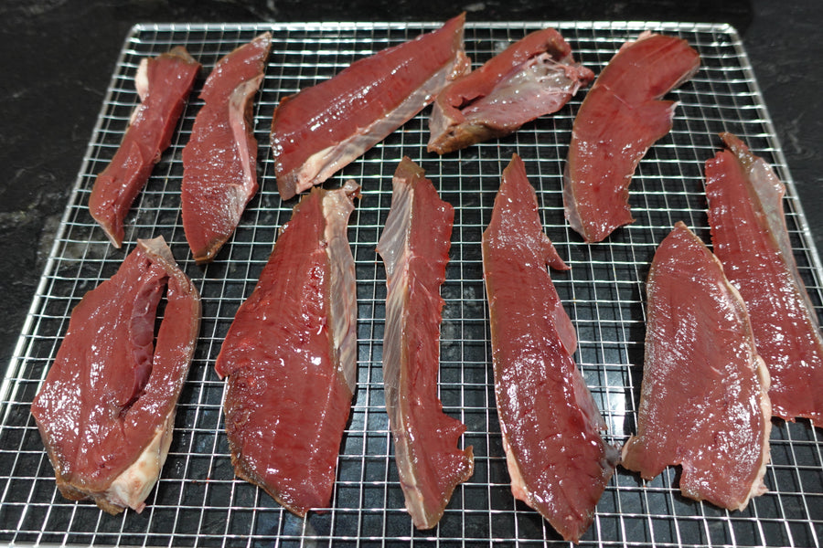 Organ slices loaded in a commercial dehydrator